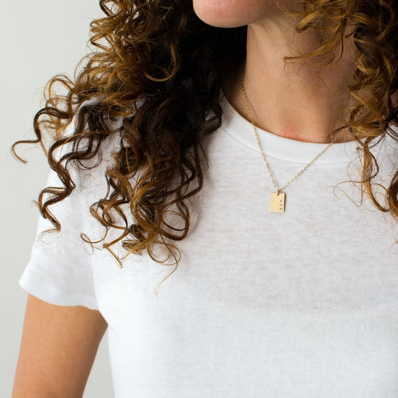 Rectangle Token Necklace