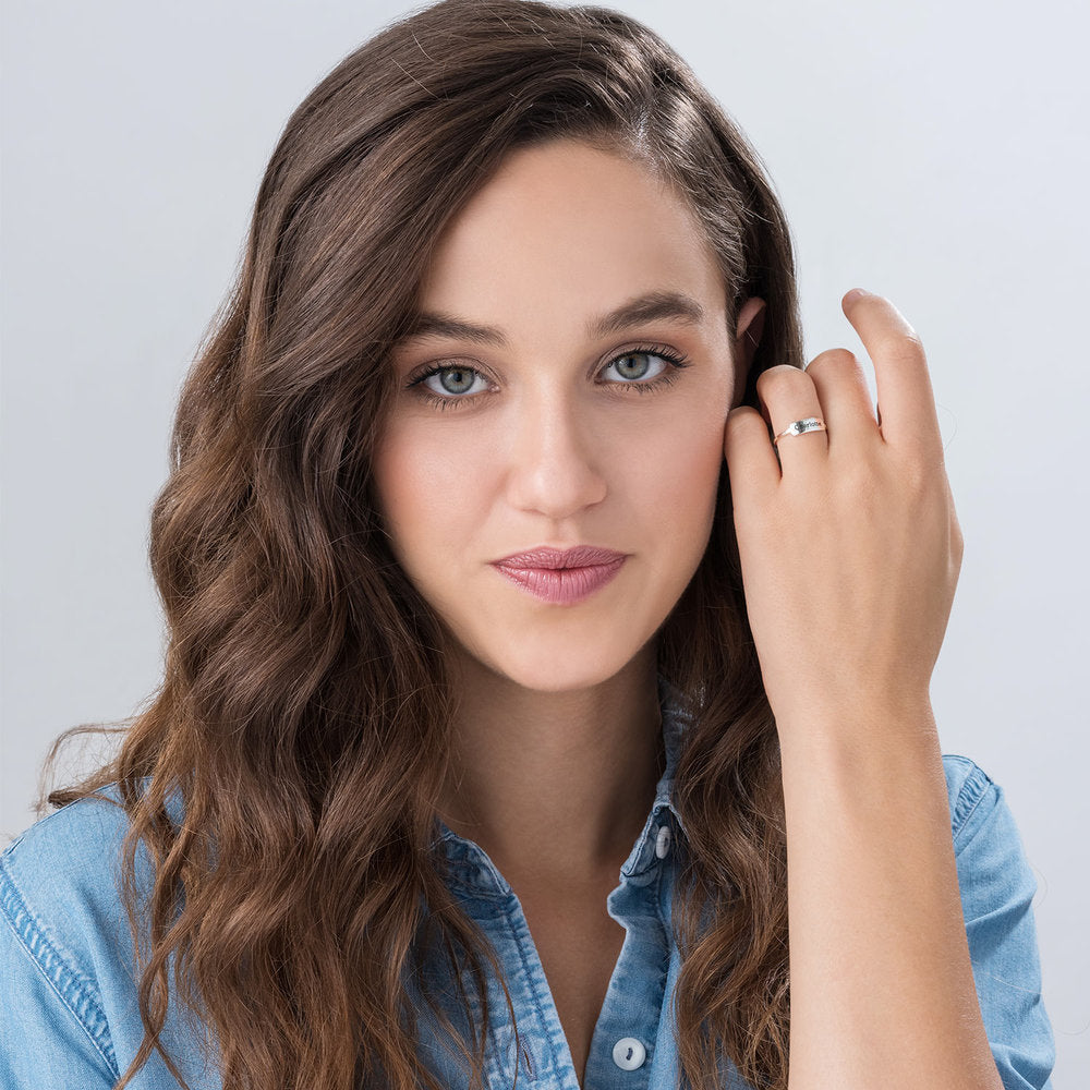 Sterling Silver Custom Name Bar Ring