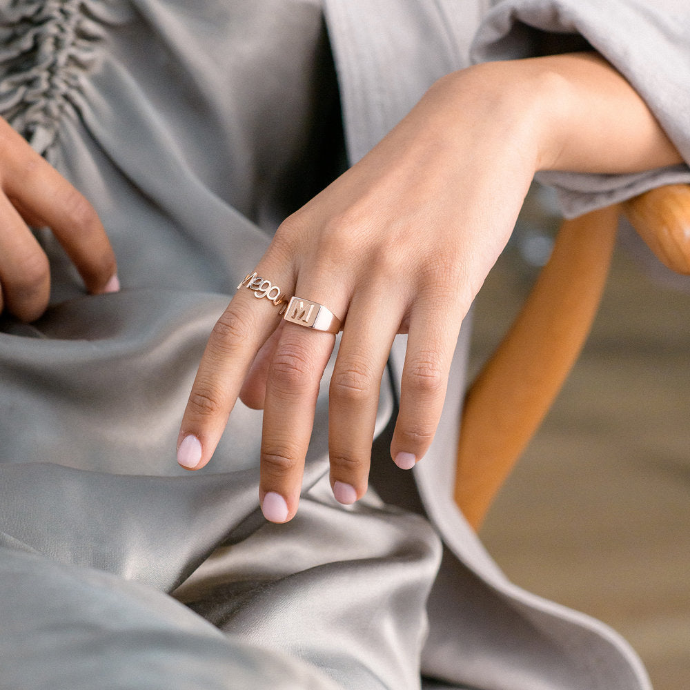 Sterling Silver Initial Ring