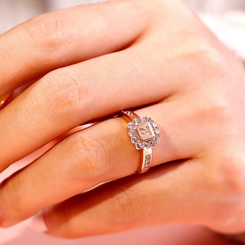 Monogram CZ Ring