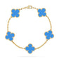 Central Cee Inspired Clover Bracelet – Elegant & Timeless
Elevate your style with this clover bracelet, crafted from high-quality sterling silver and dipped in luxurious gold. Featuring a delicate chain and intricately designed clover-shaped charms, this piece adds a touch of sophistication to any outfit. Inspired by Central Cee’s signature style, it’s the perfect blend of elegance and trend.