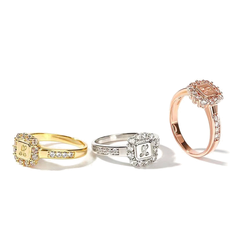 Monogram CZ Ring
