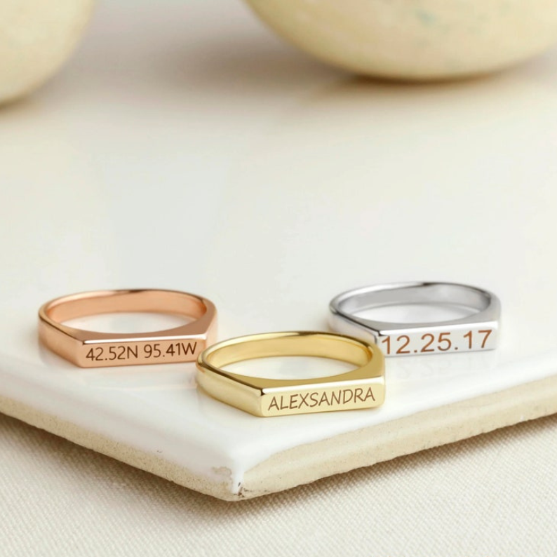 Custom Engraved Signet Ring – Personalised Just for You

Create a one-of-a-kind custom signet ring with an engraving that reflects your style. Whether for everyday wear or special occasions, this personalised signet ring makes a bold statement. Designed for comfort and durability, it’s the perfect blend of elegance and individuality.