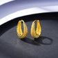 Sterling Silver  Earrings Croissant Hoop