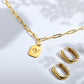 Sterling Silver Link Cut-out Initial Necklace