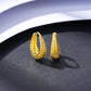 Sterling Silver  Earrings Croissant Hoop